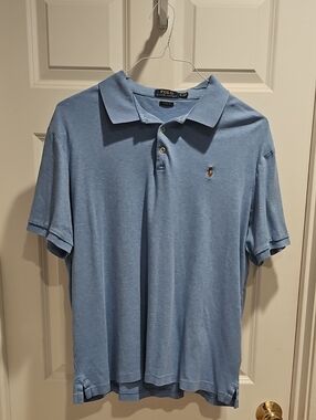 Polo by Ralph Lauren Men's Light Blue Cotton Polo Shirt